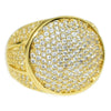 Round CZ Gold Finish Iced  Bling Ring 19MM