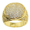 Round CZ Gold Finish Iced  Bling Ring 19MM