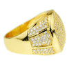 Round CZ Gold Finish Iced  Bling Ring 19MM