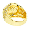 Round CZ Gold Finish Iced  Bling Ring 19MM