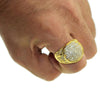 Round CZ Gold Finish Iced  Bling Ring 19MM