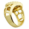 Round Jesus Face Gold Finish Iced Hip Hop Ring