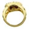 Round Jesus Face Gold Finish Iced Hip Hop Ring