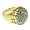 Round Micro Pave Gold Finish Iced Bling Ring