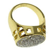 Round Micro Pave Gold Finish Iced Bling Ring