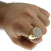 Round Micro Pave Gold Finish Iced Bling Ring