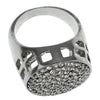 Round Micro Pave Iced Silver Tone Ring