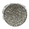 Round Micro Pave Iced Silver Tone Ring