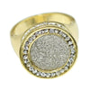 Round Sand Blast Gold Finish Hip Hop Ring