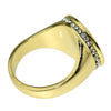 Round Sand Blast Gold Finish Hip Hop Ring