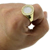 Round Sand Blast Gold Finish Hip Hop Ring