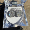 Round Silver Tone Iced Micro Pave Earrings 15MM