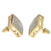 Rounded Square Gold Finish Earrings 15MM