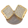 Rounded Square Gold Finish Earrings 15MM