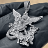 Saint Michael San Miguel Archangel Solid 925 Sterling Silver Pendant