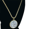 San Benito 35mm Medal Rope Chain Gold Finish Necklace 30"