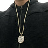 San Benito 35mm Medal Rope Chain Gold Finish Necklace 30"