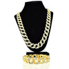 Sand Blast Bracelet & Chain Gold Finish Necklace 18MM 30"