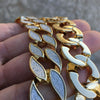 Sand Blast Gold Finish Cuban Chain Necklace 24" x 18MM