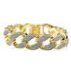 Sand Blast Gold Finish Rounded Bracelet 8.5"