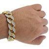 Sand Blast Gold Finish Rounded Bracelet 8.5"