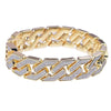 Sand Blast Gold Finish Squared Bracelet 8.5"