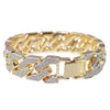 Sand Blast Gold Finish Squared Bracelet 8.5"