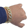 Sand Blast Gold Finish Squared Bracelet 8.5"