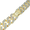 Sand Blast Hip Hop Chain Necklace Gold Finish Squared Links 30" 20MM
