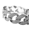 Sand Blast Silver Tone Rounded Bracelet 8.5"