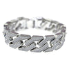 Sand Blast Silver Tone Squared Bracelet 8.5"