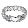 Sand Blast Silver Tone Squared Bracelet 8.5"