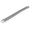 Sand Blast Silver Tone Squared Bracelet 8.5"