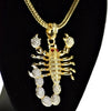 Scorpion Iced Flooded Out Gold Finish 36" Franco Chain Necklace