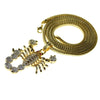 Scorpion Iced Flooded Out Gold Finish 36" Franco Chain Necklace