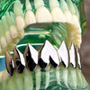 Shark Grillz Eight Bottom Teeth Plain Silver Tone