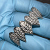 Shark Grillz Eight Bottom Teeth Silver Tone Iced CZ Flooded Out Grills