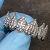 Shark Grillz Eight Bottom Teeth Silver Tone Iced CZ Flooded Out Grills