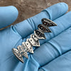 Shark Grillz Eight Bottom Teeth Silver Tone Iced CZ Flooded Out Grills