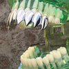 Shark Grillz Eight Top Teeth Plain Silver Tone