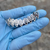 Shark Grillz Eight Top Teeth Plain Silver Tone