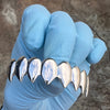 Shark Grillz Eight Top Teeth Plain Silver Tone