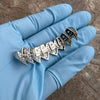 Shark Grillz Eight Top Teeth Silver Tone Iced CZ Flooded Out Grills