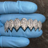 Shark Grillz Eight Top Teeth Silver Tone Iced CZ Flooded Out Grills