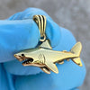 Shark Pendant 14K Gold Plated Over Solid 925 Sterling Silver