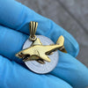 Shark Pendant 14K Gold Plated Over Solid 925 Sterling Silver