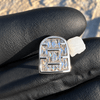 Shiny Silver Tone CZ Baguettes Big Large Tooth Single Cap Iced Bling Out Grillz
