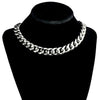 Silver 16" x 14MM 316L Stainless Steel Cuban Chain Necklace