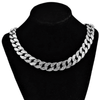 Silver 20" x 15MM Cuban Choker Chain