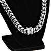 Silver 24" x 14MM 316L Stainless Steel Cuban Chain Necklace